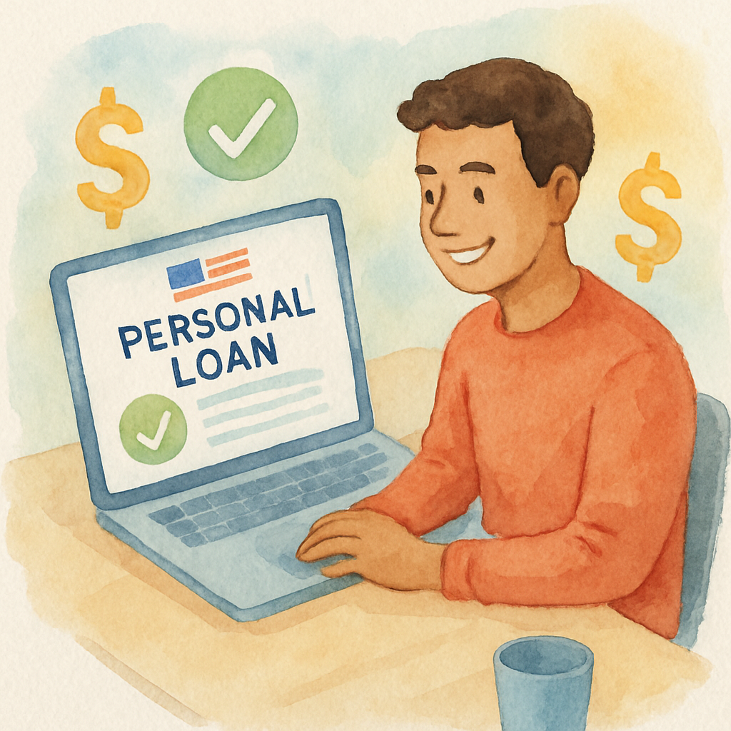 Borrower applying for a Huntington personal loan online