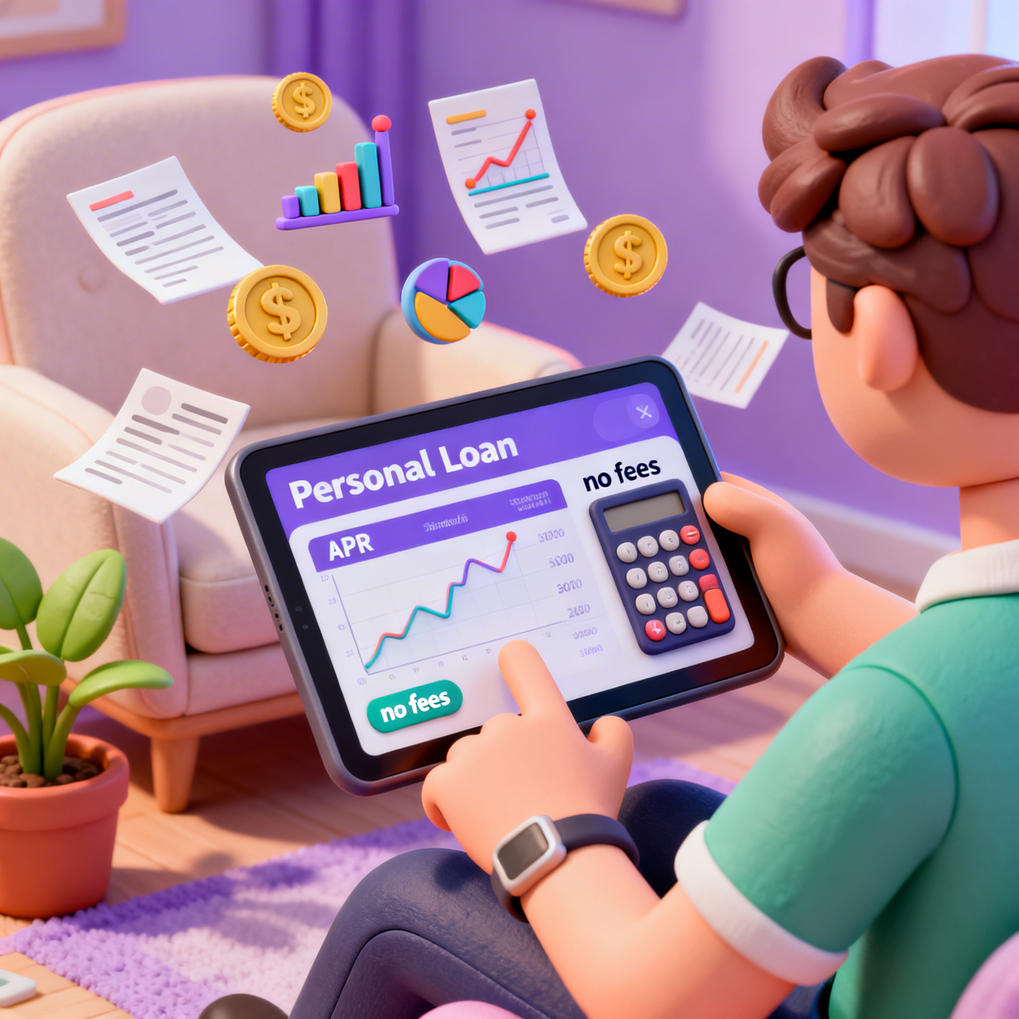 User checking APR and fee breakdown on Citizens Bank personal loan