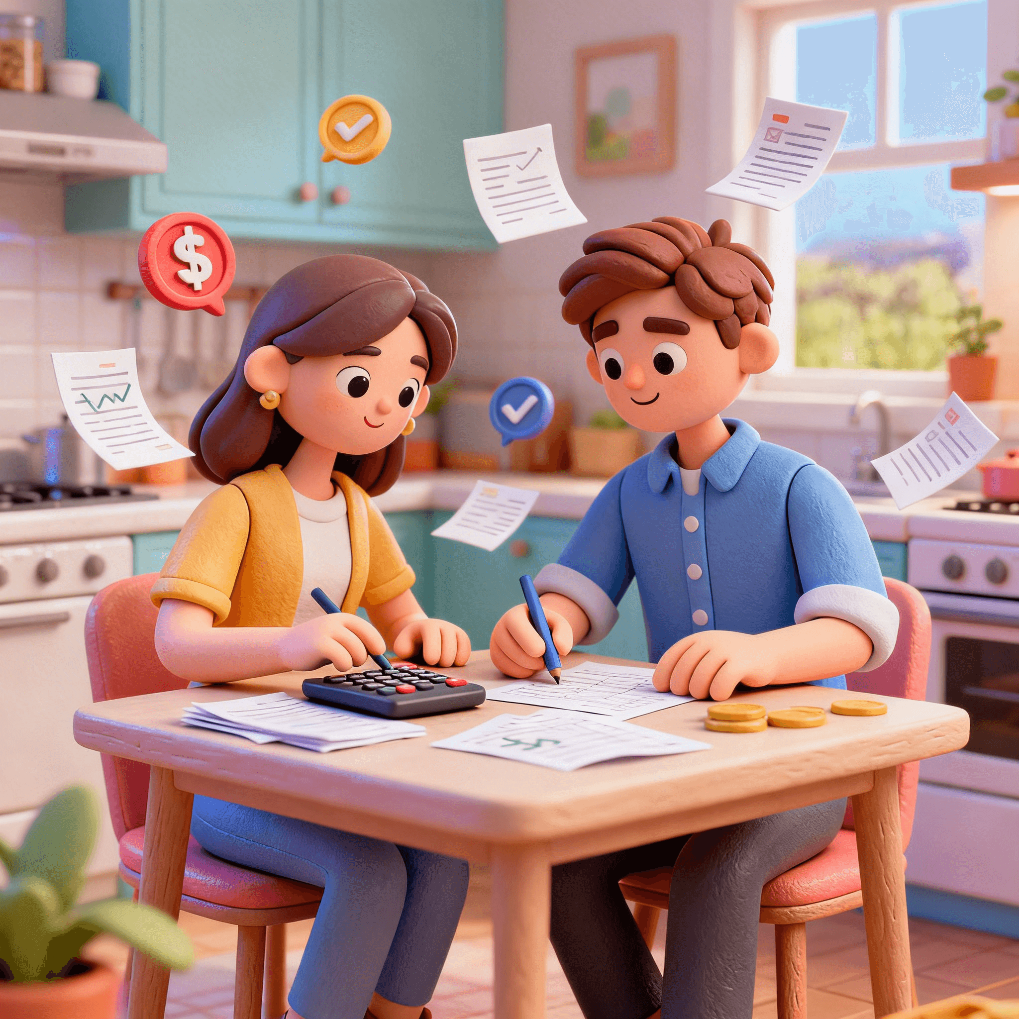 Couple planning budget around personal loan monthly payments