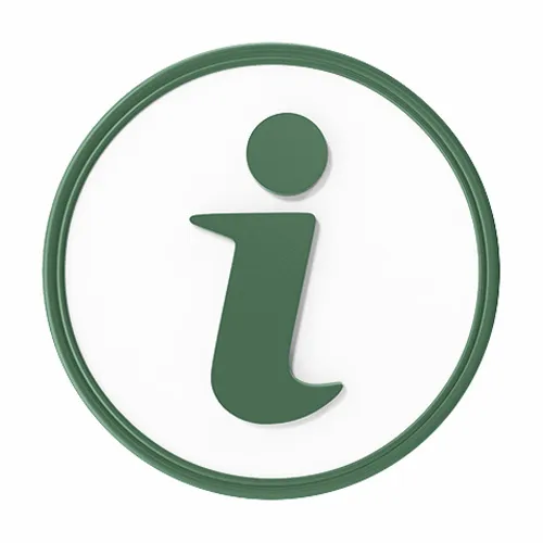 Grünes Informationssymbol im Kreis.