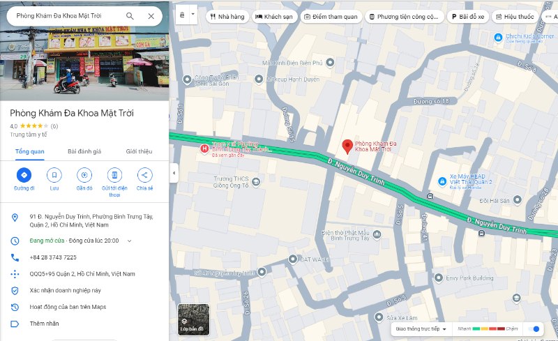 phòng khám đa khoa Mặt Trời quận 2