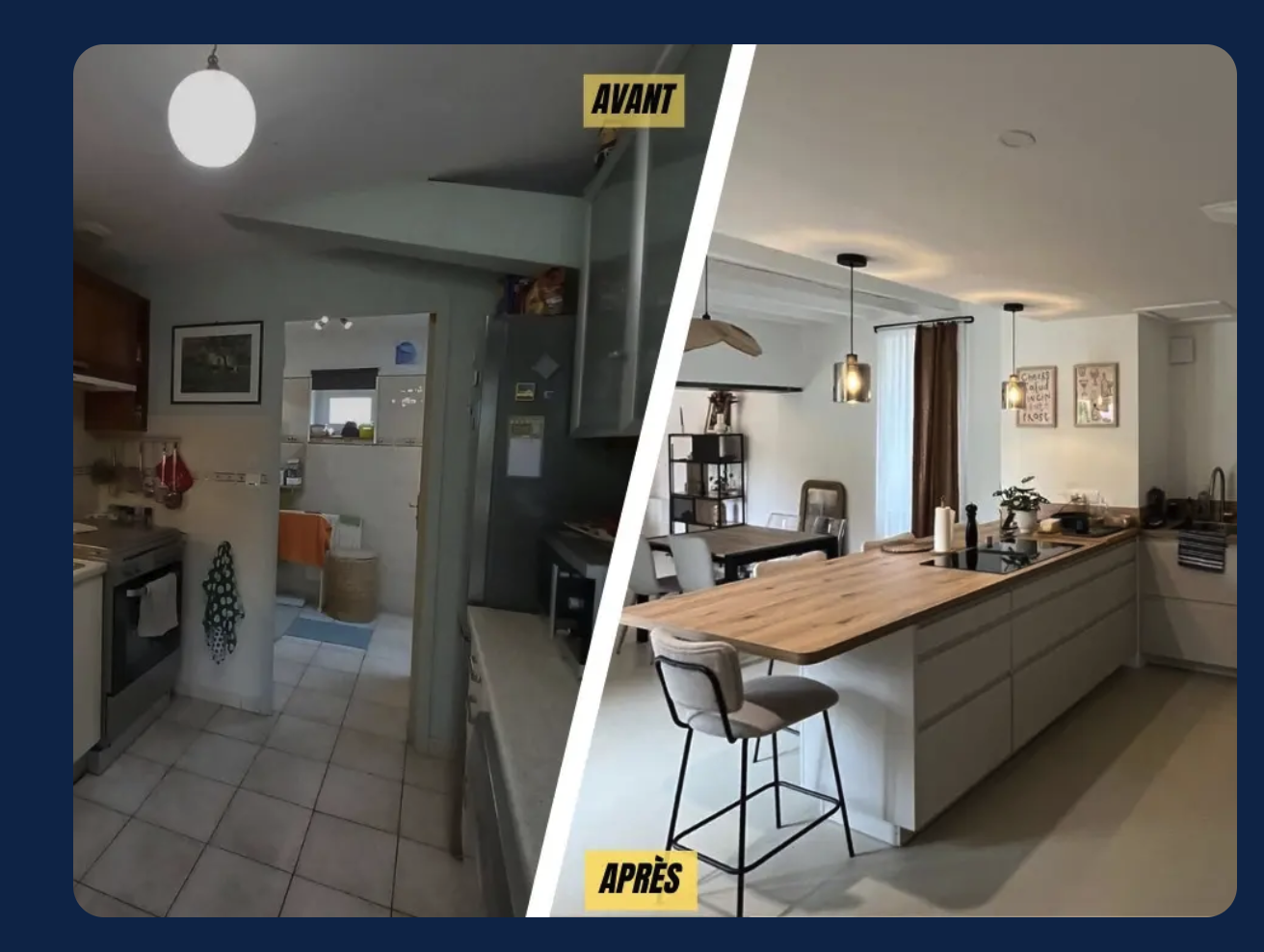 Rénovation de cuisine, avant et après, par Le Village Artisan