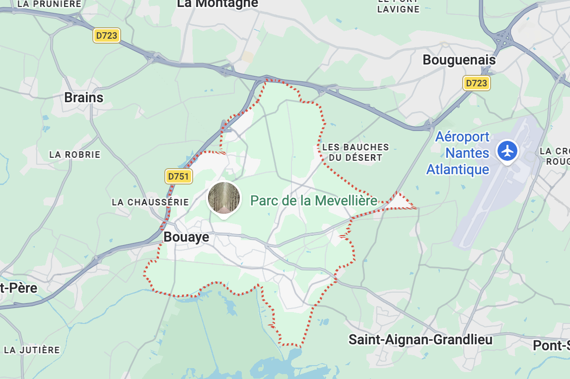 Carte de l'itinéraire depuis notre atelier de Couëron