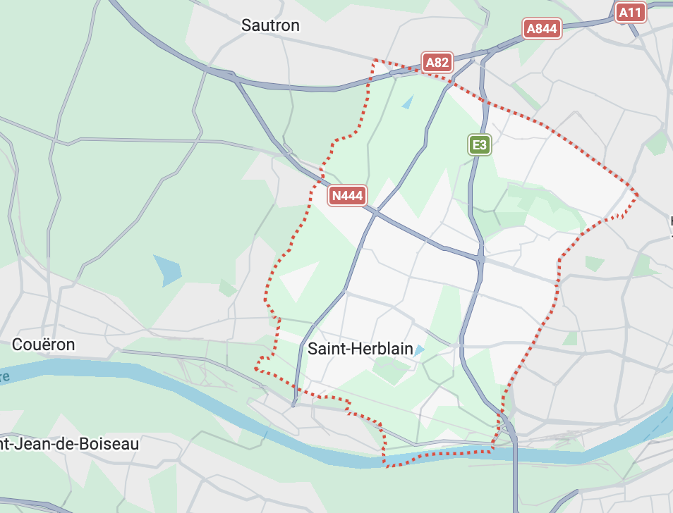 Carte de l'itinéraire depuis notre atelier de Couëron