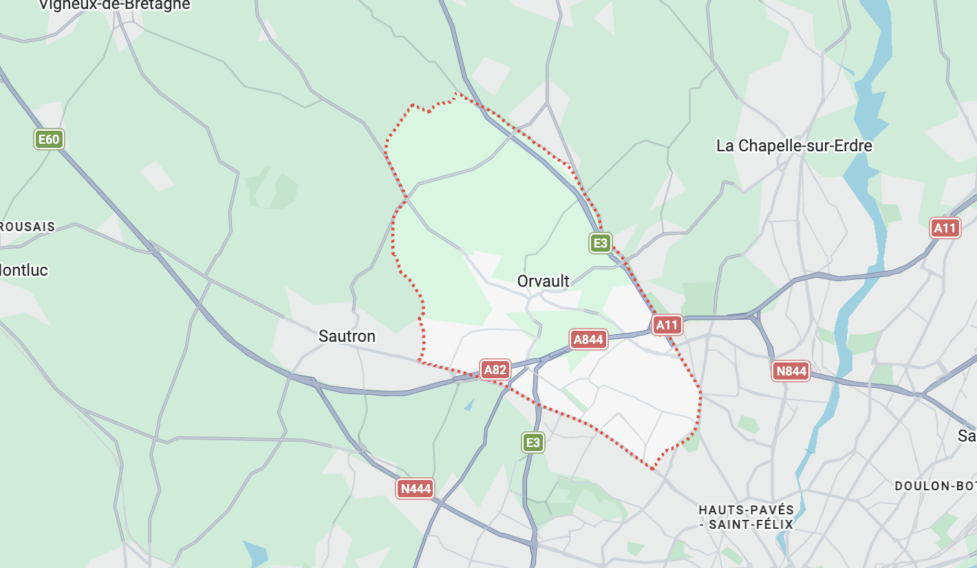 Carte de l'itinéraire depuis notre atelier de Couëron