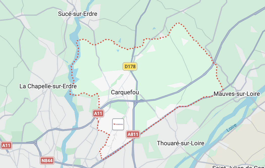 Carte de l'itinéraire depuis notre atelier de Couëron