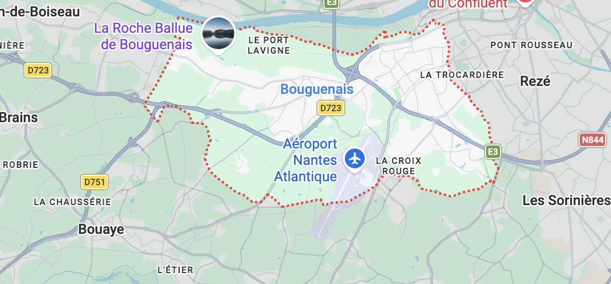 Carte de l'itinéraire depuis notre atelier de Couëron