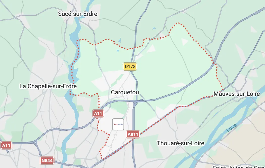 Carte de l'itinéraire depuis notre atelier de Couëron