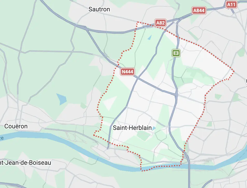 Carte de l'itinéraire depuis notre atelier de Couëron