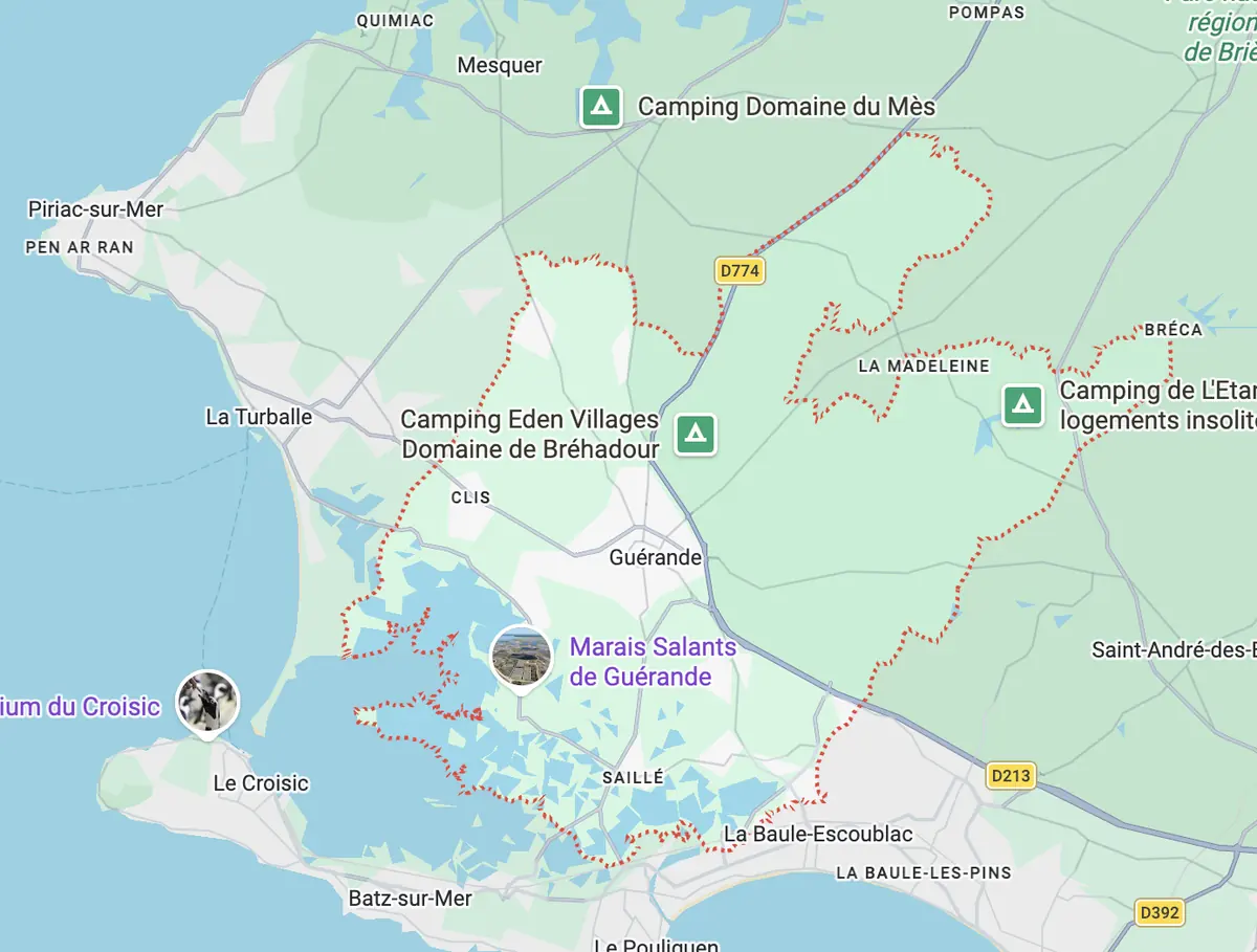 Carte de l'itinéraire depuis notre atelier de Couëron
