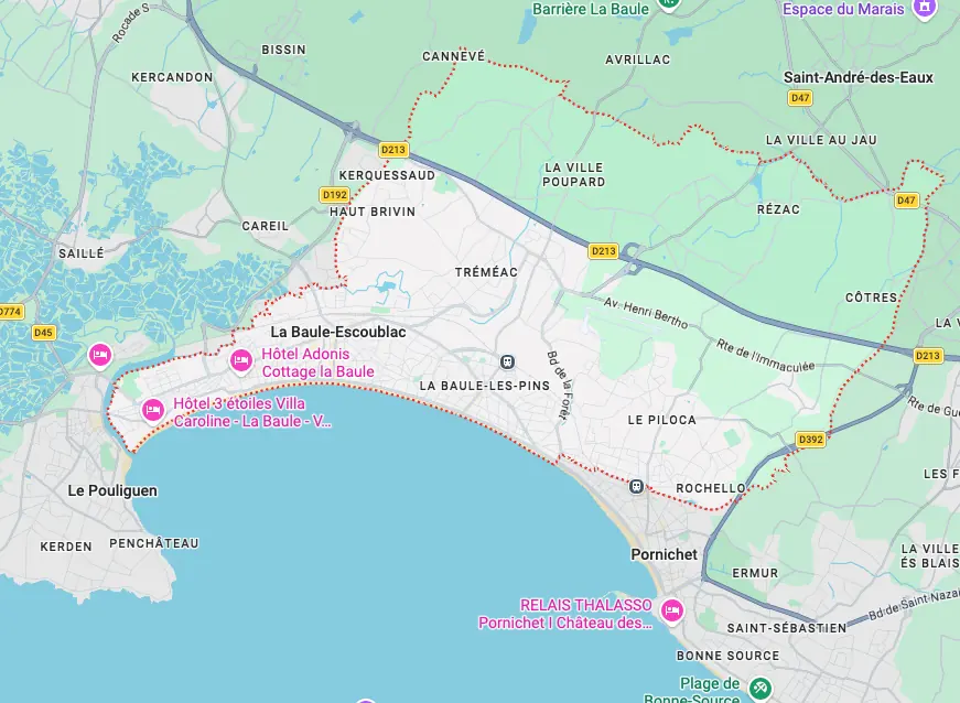 Carte de l'itinéraire depuis notre atelier de Couëron