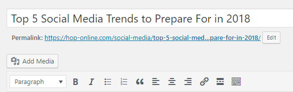 Wrap the Headline of Your Page in H1 Tags
