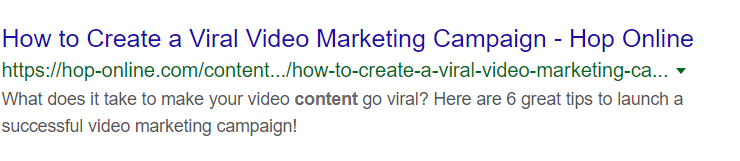 Update your SERP Snippet and Copy - Hop Online