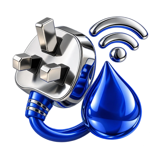 All bills included: blue and chrome utilities object