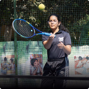 Students playing Tennis