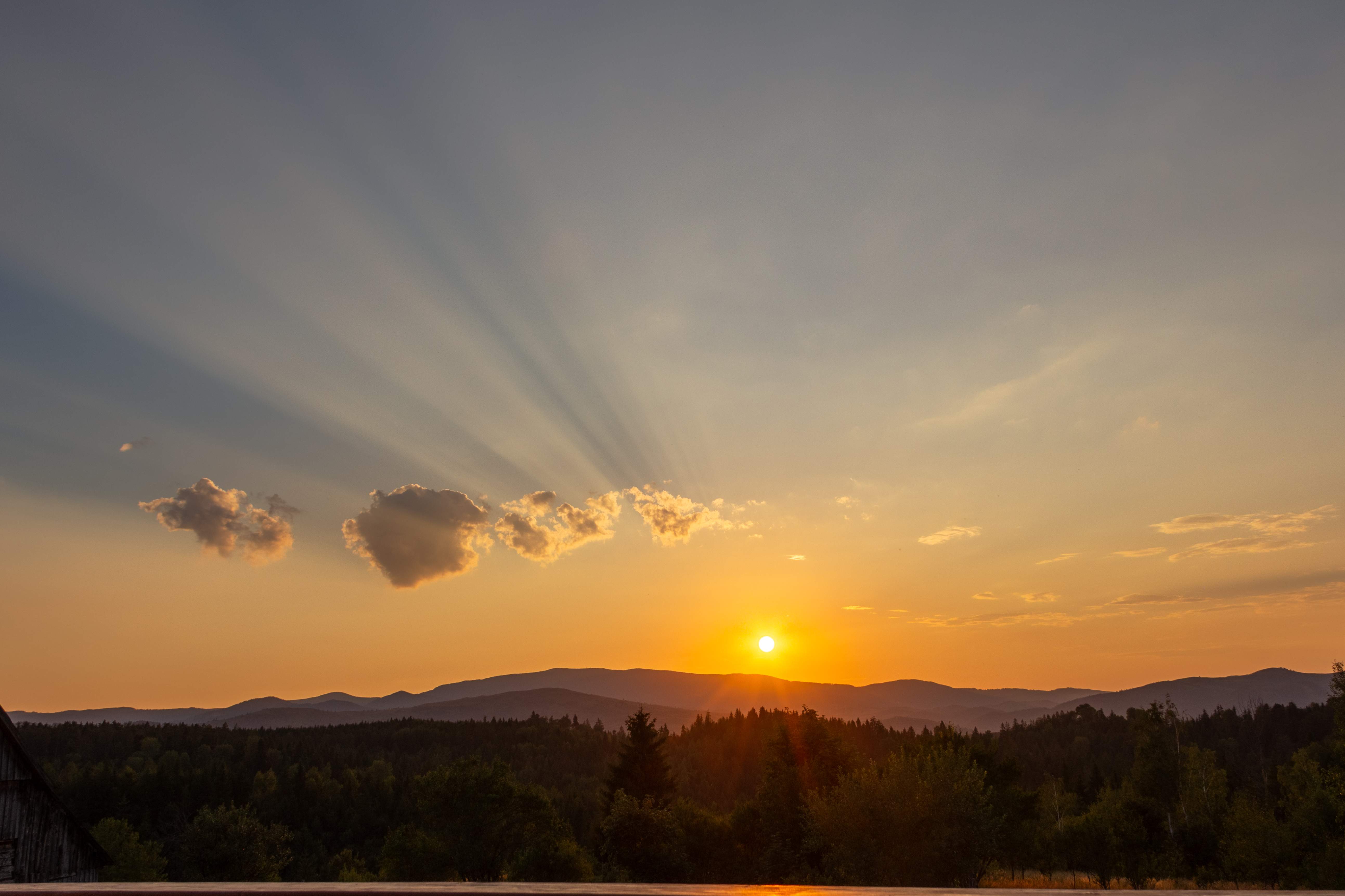A weathered post marked with a triangle, surrounded by tall grass, overlooking a moody beach under stormy skies.