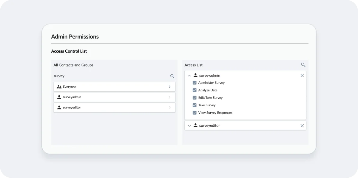 Checkbox access Control Lists (ACL)