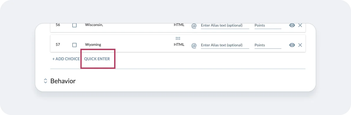 “Quick Enter” tool