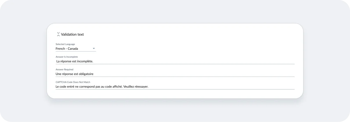 Translate Validation Text