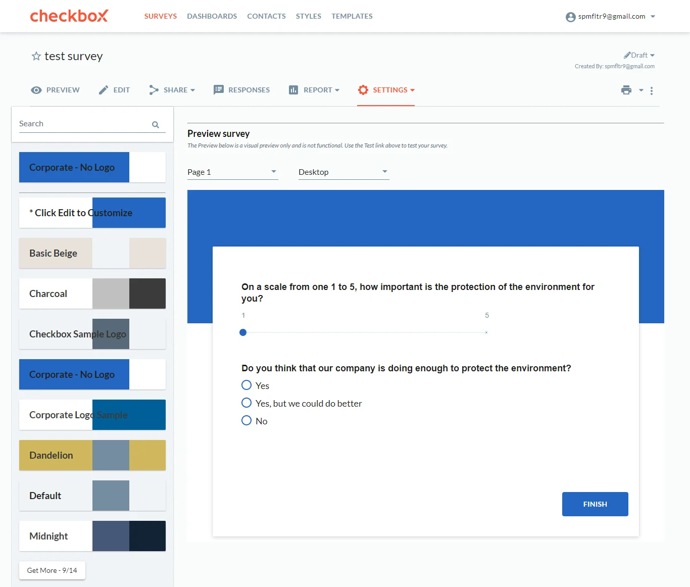 Checkbox ESG survey experience 