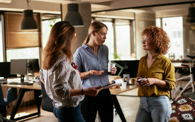 A photo picture showing employees