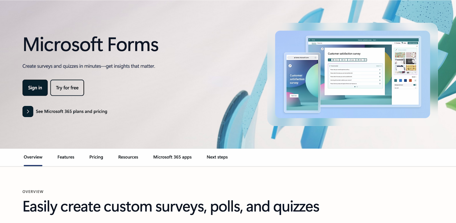 Survey software for small businesses Microsoft Forms