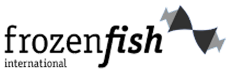 Logo mit dem Text ‚frozenfish‘ und zwei stilisierten blauen und grauen Fischen, die sich gegenüberstehen.