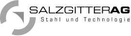 Salzgitter AG Firmenlogo mit stilisiertem kreisförmigen Pfeildesign.