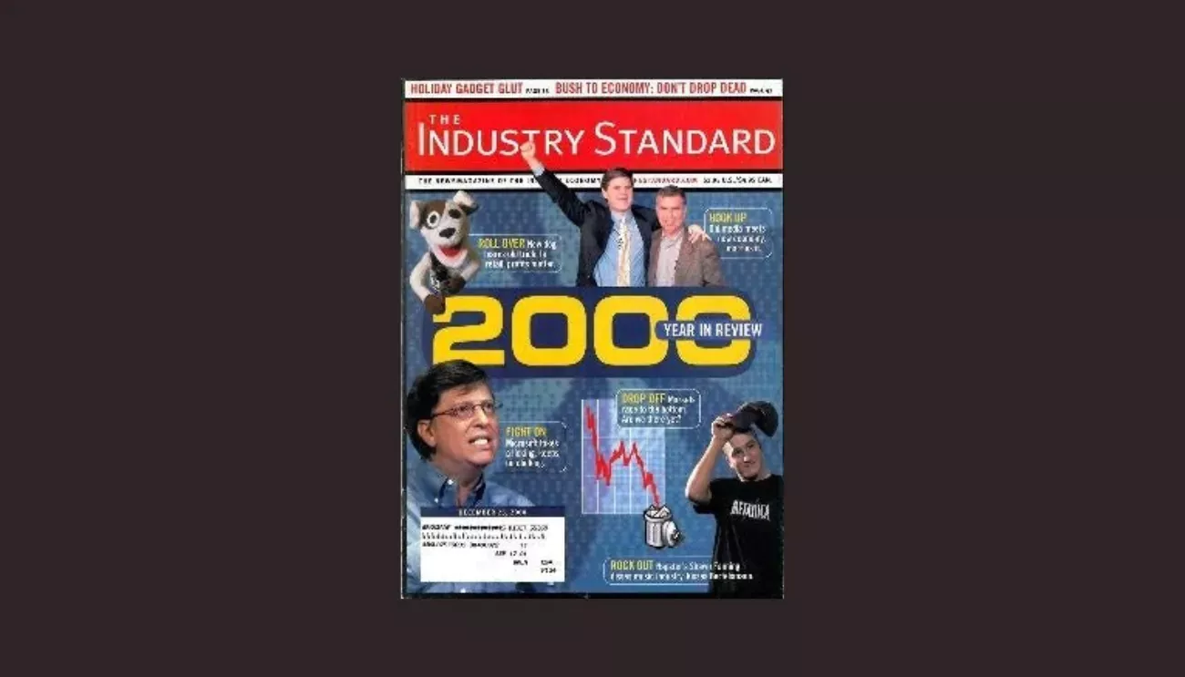 Magazine cover from 2000 about dot com bust