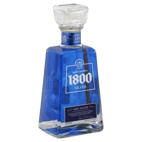 Bottle of 1800 Silver Tequila