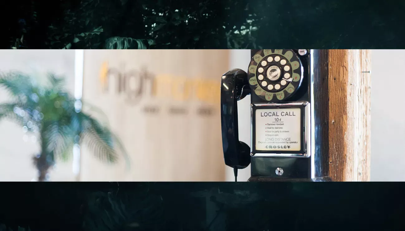 phone with High Monkey logo in the background