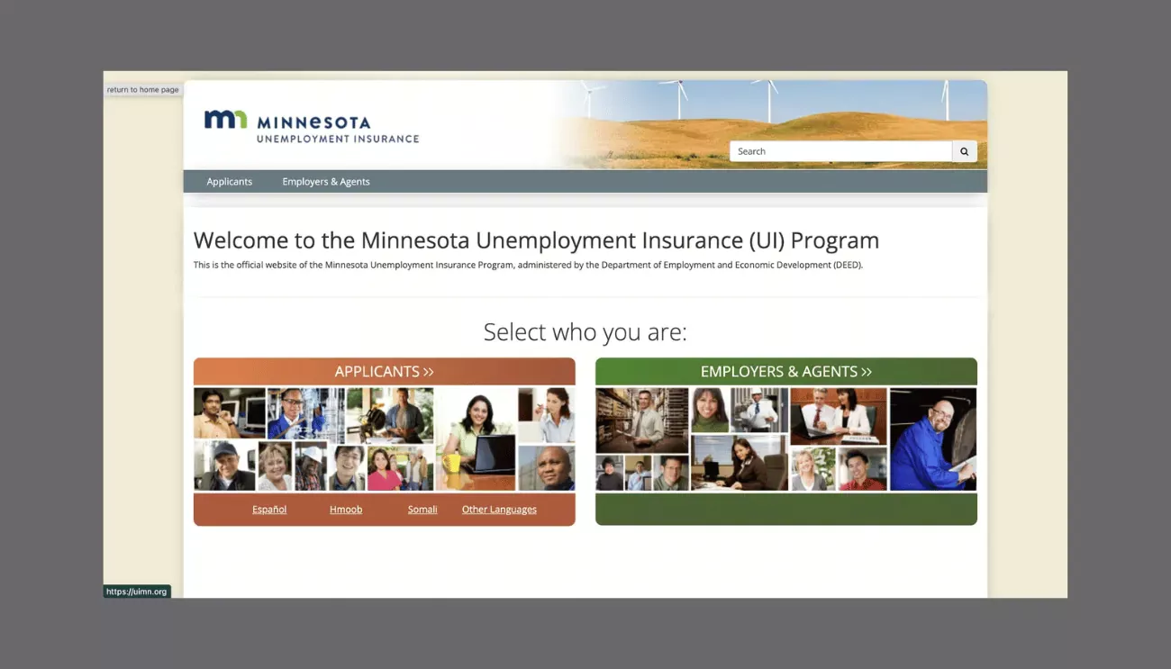 Screenshot of UMN.ORG website