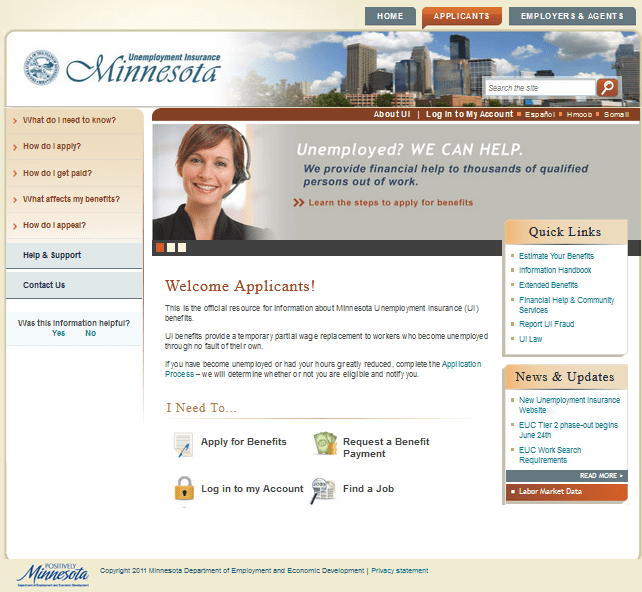 screenshot of UIMN application page from 2012