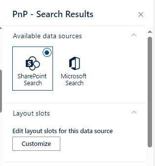 Layout slots customization section