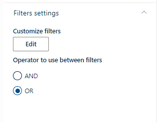 "and" or "or" filtering selection.