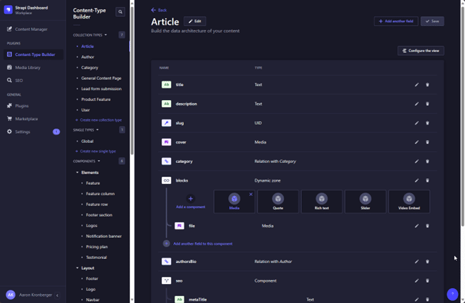 Strapi content type builder