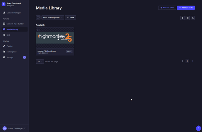 Strapi media library