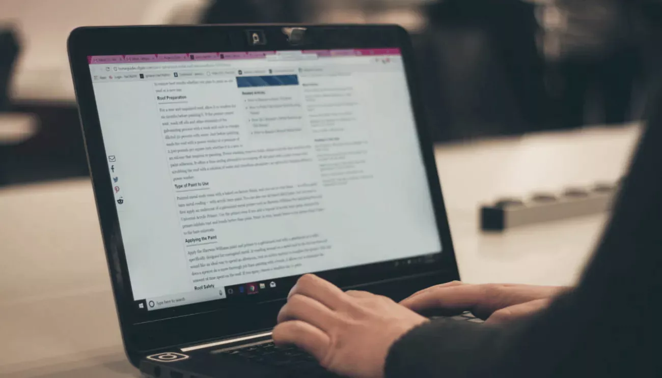 Person using a laptop