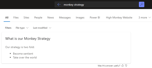 screenshot of What is our Monkey Strategy filter with two fold strategy listed below
