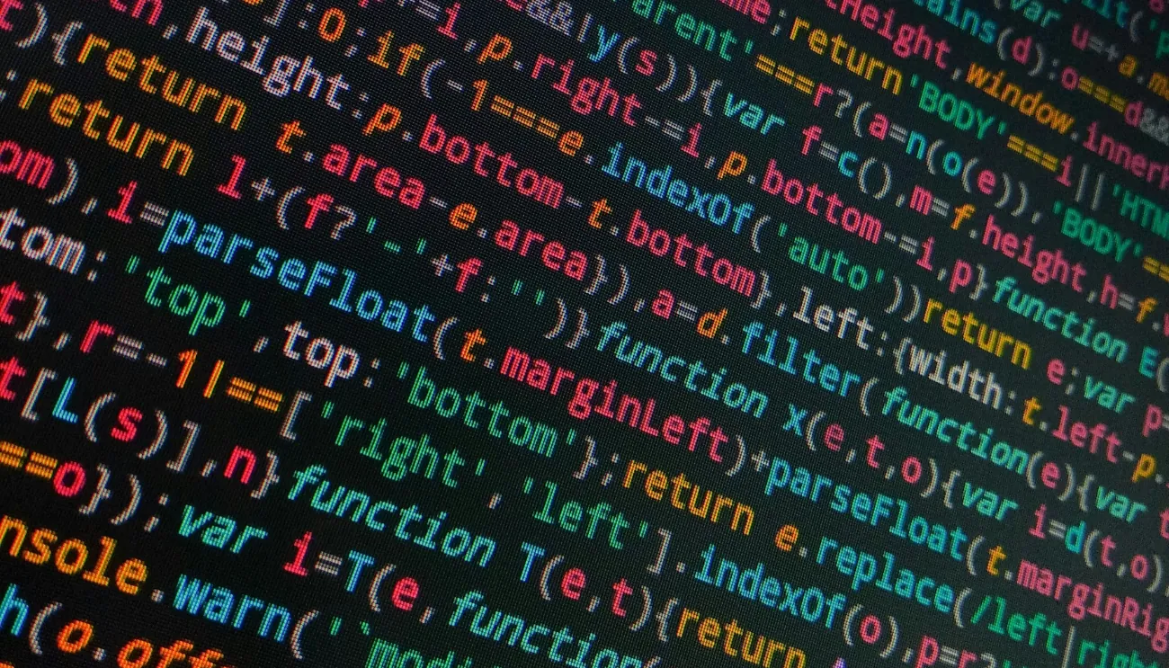 code on computer screen