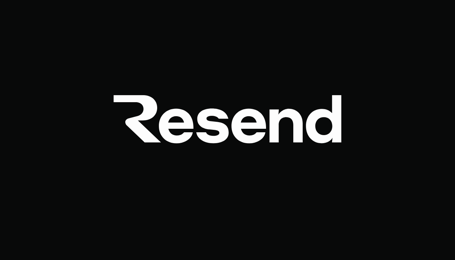 Resend logo displayed in white text on a black background.