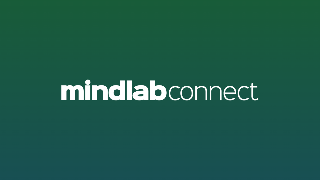 MindLab Connect logo with white text on a green gradient background.