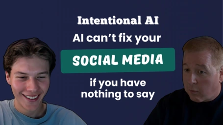 Episode thumbnail for Discussing Stupid Season 3 Episode 15, Intentional AI series, featuring hosts Virgil and Cole, with episode title text on a dark background.