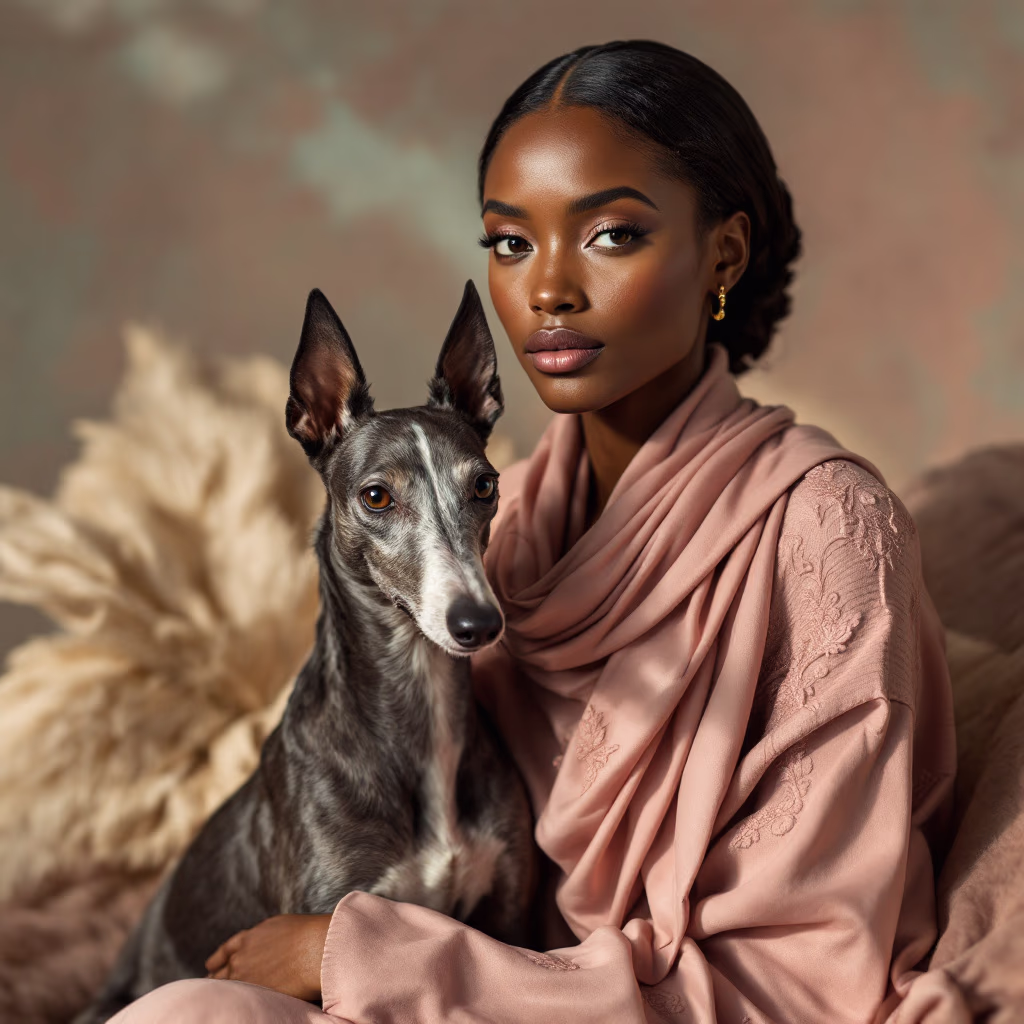 [headshot] image of customer with their pet (for a pet store)