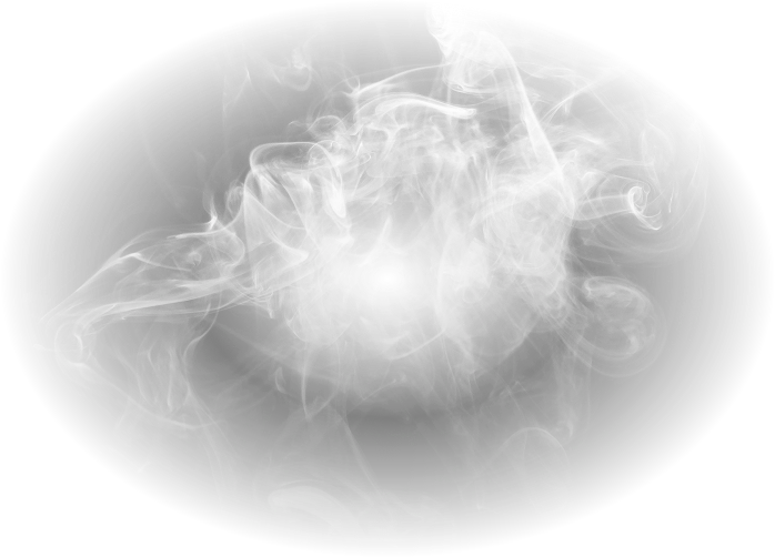 White smoke swirling against a black background.
