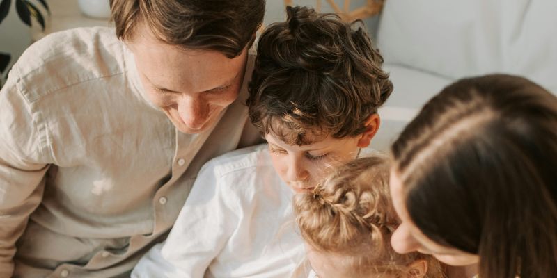 Family reading together