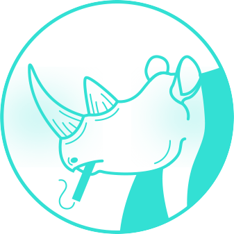 Abstract minimalistic illustration of a human face in profile inside a circle, using simple black lines with prominent eyebrows, nose, mouth, and chin, on a white background.