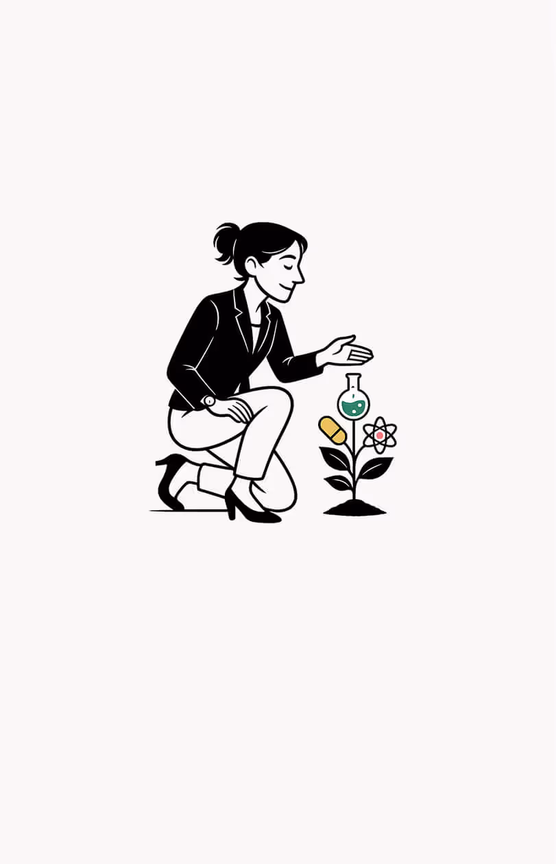 Illustration of a woman nurturing a plant symbolizing advocacy and care