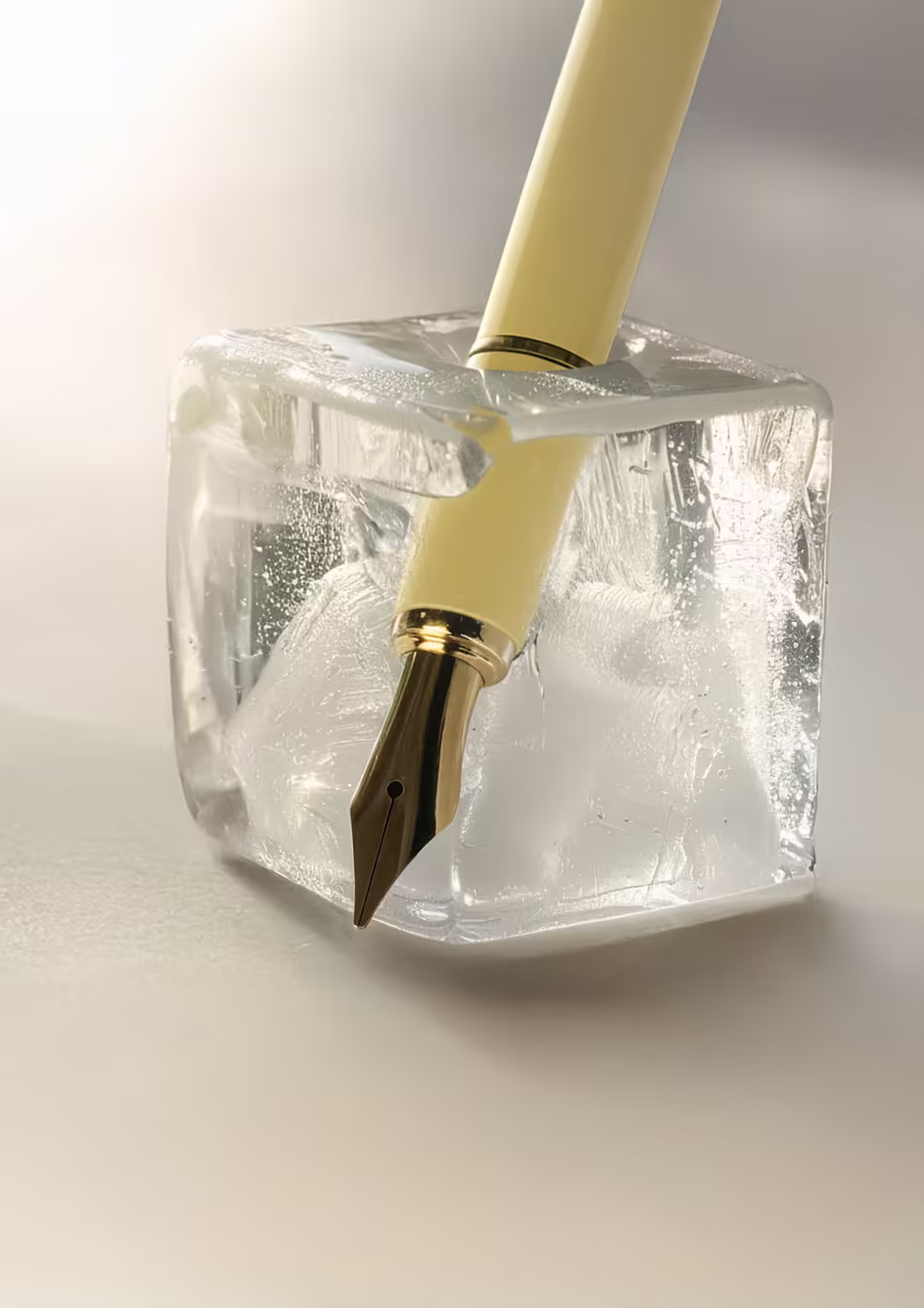 CloserFlow - Pen frozen inside a block of ice. Patience.