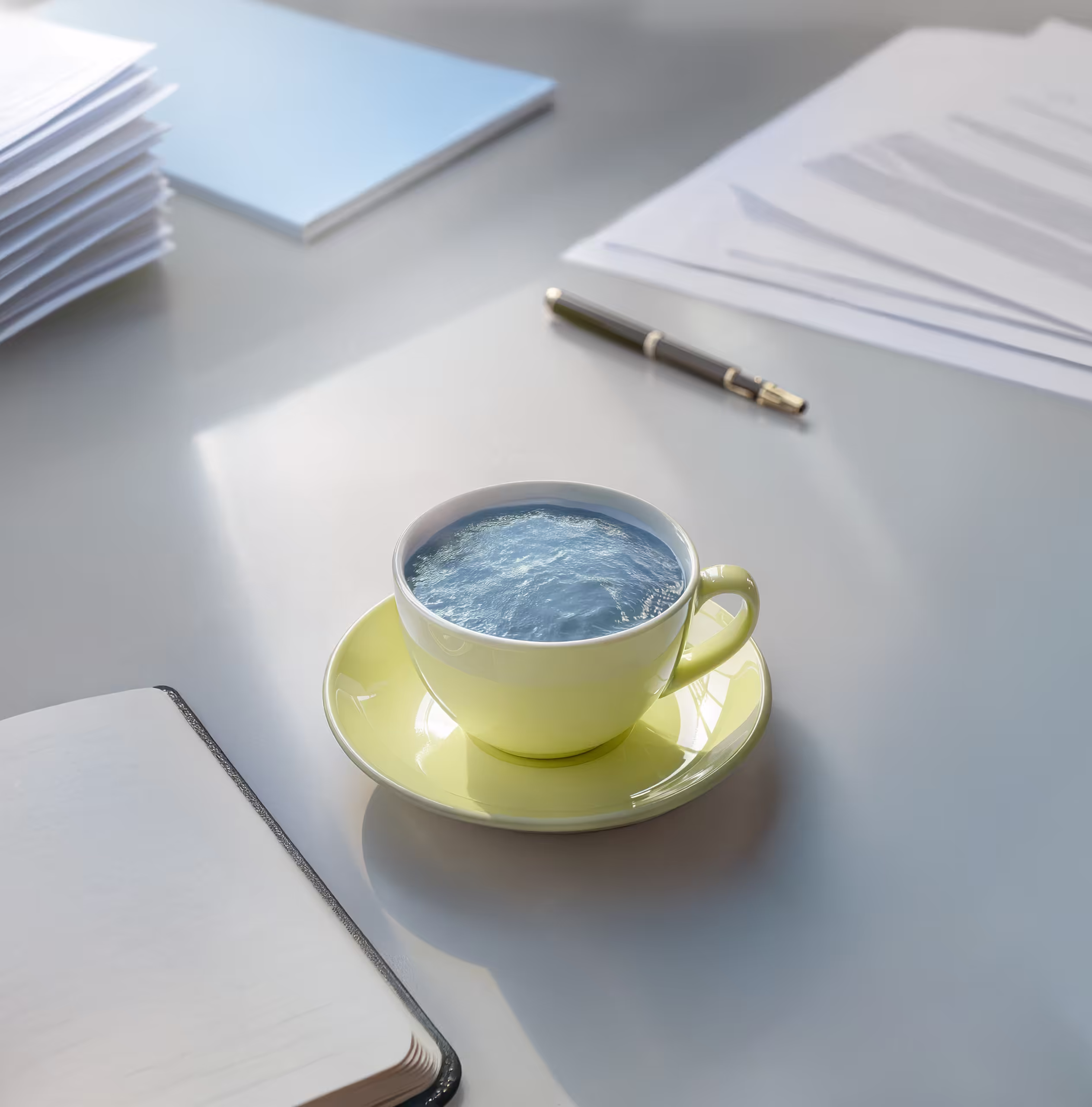 CloserFlow - Yellow cup with calm water